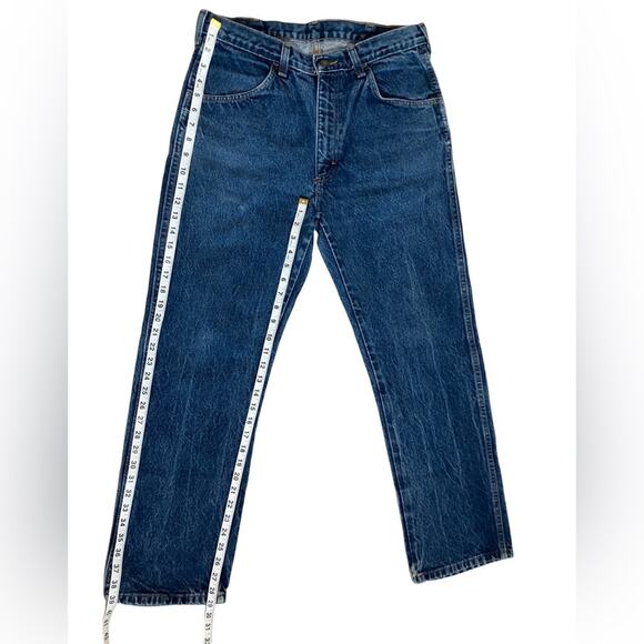 Rustler Blue Straight Jeans with Regular Fit and Contrast Stitching 34X30 - Picture 9 of 9